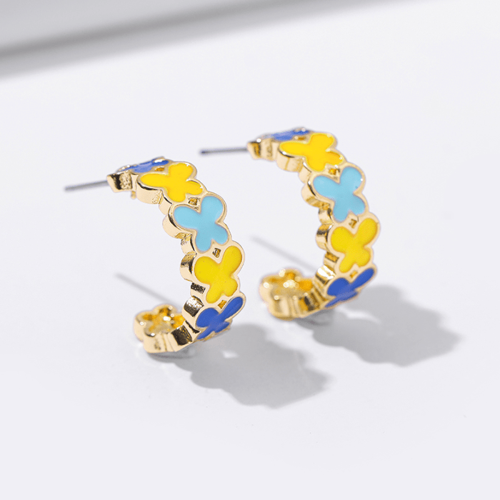 Torba Accessories Earrings Vintage Enamel Butterfly