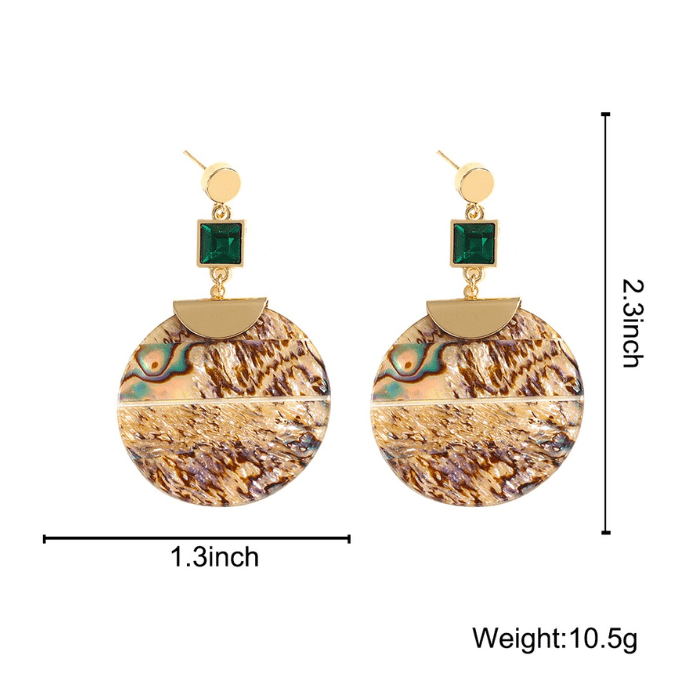 Torba Accessories Earrings Vintage Big Round Abalone Shell