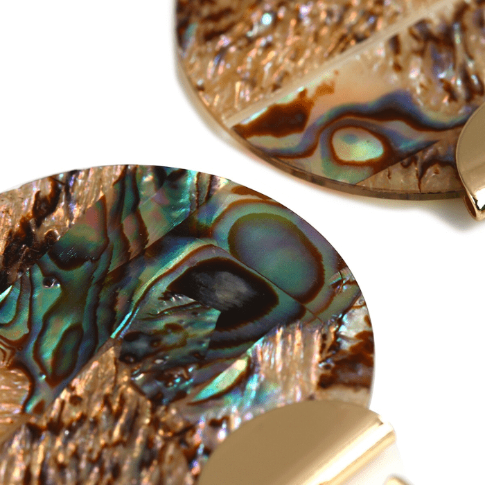 Torba Accessories Earrings Vintage Big Round Abalone Shell